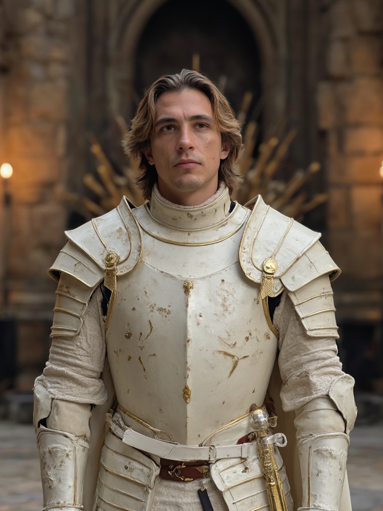 AI-generated image of a person dressed as a Lannister from Game of Thrones.